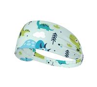 Dinosaur Pattern Printing Double-Sided,Unisex Elastic Sports Headband,Ideal As A Gift For Sports-Loving Friends,Family