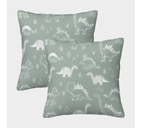 Dinosaur Patterns-Childroom Decor Style Pillow Covers 2 Pack Cozy Pillowcase Art Cushion Case with Invisible Zipper Decor for Couch Livingroom 45x45cm