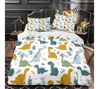 Dinosaur Patterns Comforter Cover 3D Design Printed All Season 3 Piece Bedding Set Zipper Cartoon Kids Design_1 Duvet Cover Ultra Soft Breathable for Kids Teens Adults Women Youth Single（140x200cm）