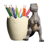 Dinosaur Pen Holder - Resin | Desk Organizer - Tyrannosaurus Rex, 445G, Creative Cartoon Egg Shape, Multifunctional Storage Bucket, Keeps Stationery Tidy For Kids