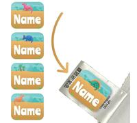 Dinosaur Personalised Name Labels for Clothes - Stick On Care Label Stickers - Waterproof, Wash & Dryer Safe