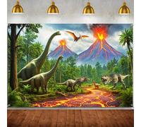 Dinosaur Photo Backdrop Banner Dinosaurs Birthday Party Decorations,Dinosaur Park Themed Backdrops Jungle Volcano Dinosaurs World Photography Background Boy Kids Bday Supplies Photo Booth Props 6x4ft