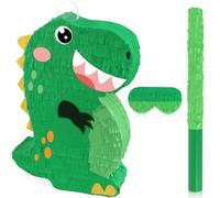 Dinosaur Pinata - Dinosaur Decorations with a Blindfold and Bat for Boys Girls Animal Themed Birthday Party Kids Classroom Game Decorations Supplies (15.7 x 11.4 x 3.1 Inches)