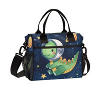 Dinosaur Planet Navy Lunch Bag for Women Men Reusable Insulated Lunch Box for Adult Kids Leakproof Lunchbox Cooler Bag with Adjustable Strap for Work Picnic Hiking Office