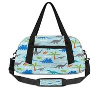 Dinosaur Plant Kids Overnight Duffle Bags for Girls Boys, Cute Animal Lightweight Sports Gym Bag for Kids,Small Overnight Weekender Carry on Travel Bags Dance Bag, Dinosaur Plant, 18.5L x 7.8W x 9.4H