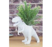 Gift Republic Dinosaur T-Rex White Plant Pot Planter