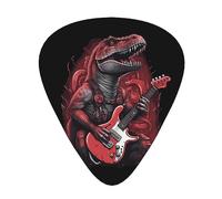 Dinosaur Play Guitar Rock and Roll Stylish Guitar Picks 12 Pack Includes Thin Medium and Heavy Gauge Unique Guitar Gift for Bass Electric Acoustic Guitars Ukulele
