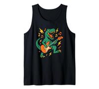 Dinosaur Playing Electric Guitar Rock Music Lover Tank Top