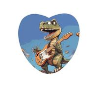 Dinosaur Playing Guitar Car Air Freshener Hanging, Long Lasting Scented Car Aromatherapy Tablets, Love form Fragrance Scented Cards for Vehicles, Bedroom, Wardrobe Black-style