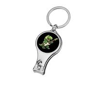 Dinosaur Playing Guitar Nail Clippers Sharp Sturdy Fingernail Cutters with Bottle Opener Keychain