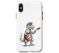 Dinosaur Playing Guitar Rock & Roll Dinosaurs Rocker Music Case for iPhone X/XS