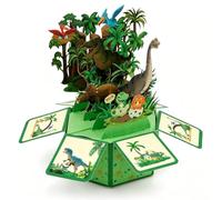 Dinosaur Pop Up Birthday Card, 1-Pack Dinosaur Birthday Card | 22x21.5cm 3D Dinosaur Card, for Premium Paper Construction Birthday Surprise