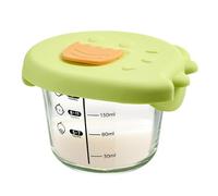 Dinosaur Prep Container - Leakproof Seal Lid, 230ml Snack Tray, Transparent Weaning Portion, Borosilicate resis