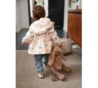 Dinosaur print hooded raincoat for babies vanilla