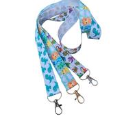 Dinosaur Print Ribbon Lanyard - Dragon 1" Grosgrain Neck Strap with Lobster Clasp - Kids Dino Badge Holder or Keychain - Individual or Bundle Pack (3pc Set- -One of each)