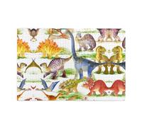 Dinosaur Printed Adult Fun Puzzle wooden puzzle in a plastic box with letters printed on the back home decor party toy