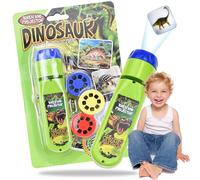 Dinosaur Projector Flashlight - 3 Discs 24 Images, Dinosaur Flashlight Projector, Creative HD Image Flashlights Lamp, Portable Night Light Technology Toy for Bedroom, Ceiling, Wall & Tent (Dinosaur)