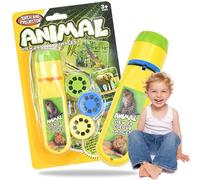 Dinosaur Projector Flashlight - 3 Discs 24 Images, Dinosaur Flashlight Projector, Creative HD Image Flashlights Lamp, Portable Night Light Technology Toy for Bedroom, Ceiling, Wall & Tent (Animal)