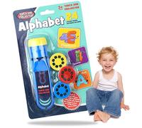 Dinosaur Projector Flashlight - 3 Discs 24 Images, Dinosaur Flashlight Projector, Creative HD Image Flashlights Lamp, Portable Night Light Technology Toy for Bedroom, Ceiling, Wall & Tent (Alphabet)