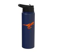 Dinosaur Pumpkin Head Jack O Lantern Halloween Stainless Steel Insulated Water Bottle