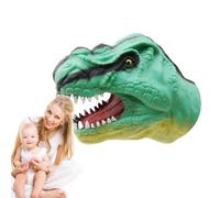 Dinosaur Puppet, T Rex Hand Puppet, Realistic Dinosaur Head Hand Puppets Toy, Realistic Soft Animal, Soft Rubber Head, Unisex, Ages Kid, Green, Brown, Gray