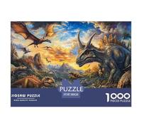 Dinosaur Puzzle 1000 Piece Challenging Family Activity Games Mountains And Rivers Puzzles with Extra Fun Challenges 100% Recycled Cardboard Wall Decor 38x26cm/1000pcs