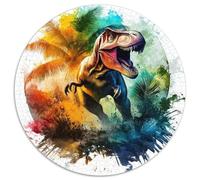 Dinosaur Puzzle 1000 Pieces Jigsaw Round Jigsaws Adults Kids Puzzles Games Home Decoration Adult Educational Games Inspirational Challenge 1000pcs (67.5x67.5cm)