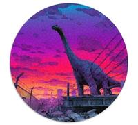 Dinosaur Puzzle 1000 Pieces Sunset Glow Round Jigsaw for Adults Puzzles Impossible Puzzle Educational Game Gifts 1000pcs (67.5x67.5cm)