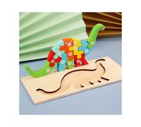 (Dinosaur Puzzle) Educational Animal Wooden Traffic Numbers Puzzle Toy For Toddlers Learning Play