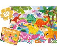 Dinosaur Puzzle for Kids Ages 3-8 - 60-Piece Montessori Floor Puzzle for Boys & Girls | Educational Toddler Jigsaw Toy & Travel Game | Gifts for 3 4 5 Year Olds | The Dinosaur Era Edition