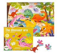 Dinosaur Puzzle for Kids Ages 3-8 - 60-Piece Montessori Floor Puzzle for Boys & Girls | Educational Toddler Jigsaw Toy & Travel Game | Gifts for 3 4 5 Year Olds | The Dinosaur Era Edition