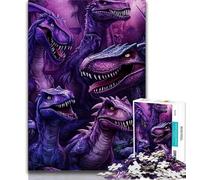 Dinosaur Puzzles for Adults Teens 1000 Pieces,Help The Brain Exercise Addictive Toys to Cultivate Patience A Work of Art 38x26cm