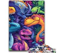 Dinosaur Puzzles for Adults Teens 1000 Pieces,Help The Brain Exercise Addictive Toys to Cultivate Patience Great Gift (38x26cm)