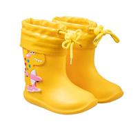 Dinosaur Rain Boots with Pull On Drawstring Closure for Kids Boy and Girl, Waterproof Non-Slip Unisex Children Wellies Wellington Rubber Rain Shoes Outdoors Non-Slip Dinosaur Rubber Shoes
