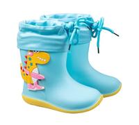 Dinosaur Rain Boots with Pull On Drawstring Closure for Kids Boy and Girl, Waterproof Non-Slip Unisex Children Wellies Wellington Rubber Rain Shoes Outdoors Non-Slip Dinosaur Rubber Shoes