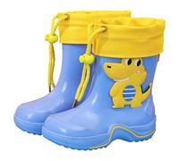 Dinosaur Rain Boots with Pull On Drawstring Closure for Kids Boy and Girl, Waterproof Non-Slip Unisex Children Wellies Wellington Rubber Rain Shoes Outdoors Boots - Toddler & Children’s Shoes