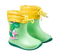 Dinosaur Rain Boots with Pull On Drawstring Closure for Kids Boy and Girl, Waterproof Non-Slip Unisex Children Wellies Wellington Rubber Rain Shoes Outdoors Non-Slip Dinosaur Rubber Shoes