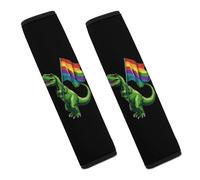 Dinosaur Rainbow Flag Proud Seat Belt Cover Pad Universal Shoulder Strap Protection Seatbelt Covers Car Accessories 2PCS