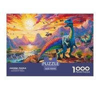 Dinosaur Rainbow Mountains 1000 Piece Jigsaw Puzzle Paper for Adults Puzzle Game for Family Colourful Landscape for Relaxation Home Decor Gift 70x50cm/1000pcs