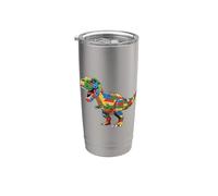 Dinosaur Raptor Master Builder Block Building Brick Builder Stainless Steel Insulated Tumbler