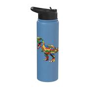Dinosaur Raptor Master Builder Block Building Brick Builder Stainless Steel Insulated Water Bottle