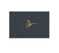 Dinosaur Riding A Bicycle Abstract Art Poster Poster Vintage Art, Wall Canvas, Decoration Aesthetic, Living Room, Kids Room Dormitory, Cafe, Bathroom, Suitable for Bedroom, Gym, Cool Classic 08x12inch