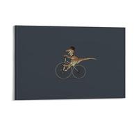 Dinosaur Riding A Bicycle Abstract Art Poster Poster Vintage Art, Wall Canvas, Decoration Aesthetic, Living Room, Kids Room Dormitory, Cafe, Bathroom, Suitable for Bedroom, Gym, Cool Classic 08x12inch