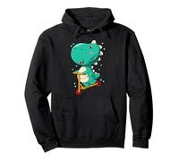 Dinosaur Riding Scooter T-Rex Biker Biking Pullover Hoodie
