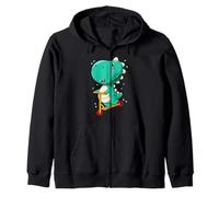 Dinosaur Riding Scooter T-Rex Biker Biking Zip Hoodie