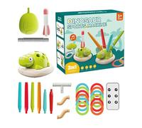 Dinosaur Rocket Toy - Children’s Sensory Game, Outdoor Play Equipment | Multifunctional Activity For Ages 4-8 Family Fun Outdoor Entertainment With Rope Skipping Music Interactive Kids Playground Back