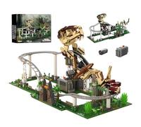 Dinosaur Roller Coaster Building Blocks Set - 1291 PCS Dino Coaster Track Bricks Kit with Pterosaur T-Rex, STEM Education Toy, Home Office Decor, Creative Birthday Gift for Adult, Teen