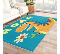 Dinosaur Rugs for Kids Bedroom - Cute Cartoon Dino Rug, Boys Dinosaur Rugs for Living Room Bedroom, Washable Non Slip Soft Square Carpet, Patterned Area Rugs & Home Decor 120x120 cm