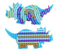 Dinosaur Sensory Activity Board - Double-Sided Quiet Soft Push Peel, Silicone Sensory Fidget Toys, Silent Calming Fidget Stress Board for Toddler, Adult, Autism, ADHD