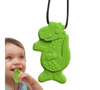 Dinosaur Sensory Chew Necklace - Silicone Teething Necklaces | Motor Biting Chewy Pendant Necklacee for Children, ADHD, Durable Toy